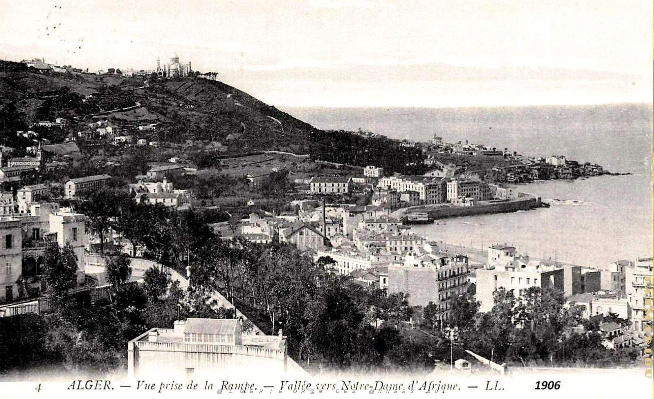 Alger - Vue prise de la Rampe - Vallee vers N.D.d'Afrique  - 1906.jpg